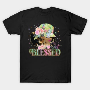 Just Blessed, Black Woman, Religious, Christian T-Shirt